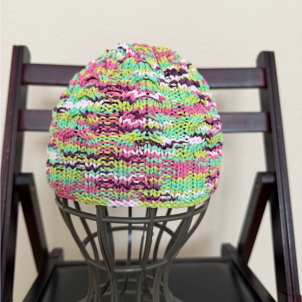 Multicolor stretchy  Knit Ponytail Beanie